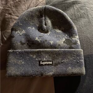 Supreme Digital Camo Beanie - Blue and Gray